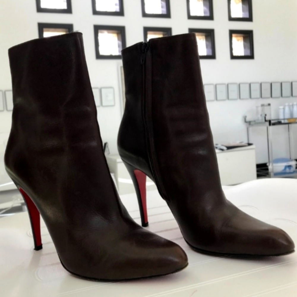 Christian Louboutin Brown Ankle Boots